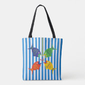 Farbenfrohe Custom Fishy Beach Shoulder Tasche (Rückseite)
