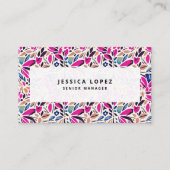 Farbenfrohe Cutouts Lila, florales Berufliches Bus Visitenkarte (Vorderseite)