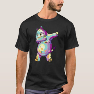 Farbenfrohe Dabbing Hippopotamus Funny Hippo Dab D T-Shirt