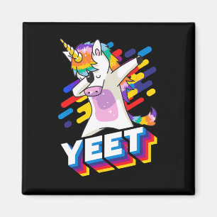 Farbenfrohe Dabbing Tanz Einhorn Feier Jeet Magnet