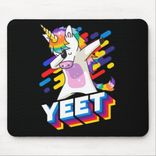 Farbenfrohe Dabbing Tanz Einhorn Feier Jeet Mousepad