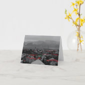 Farbenfrohe Dächer Notecards Karte (Gelbe Blume)