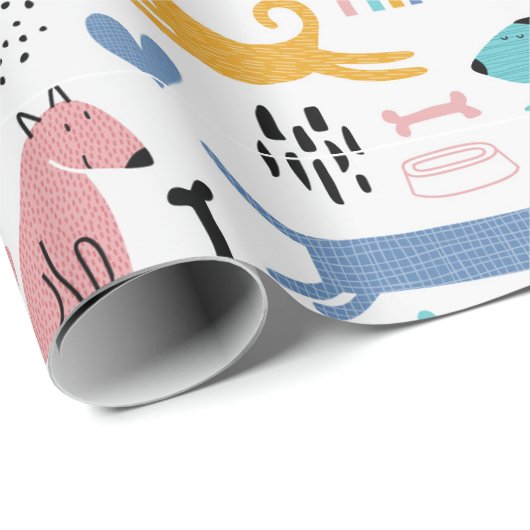 Farbenfrohe Dackel Geschenkpapier (Rolleneckpunkt)