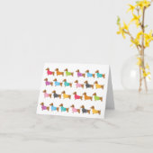 farbenfrohe Dackel Jeglicher Anlass Grußkarte Karte (Gelbe Blume)