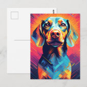 Farbenfrohe Dackel Kunst Postkarte (Vorne/Hinten)