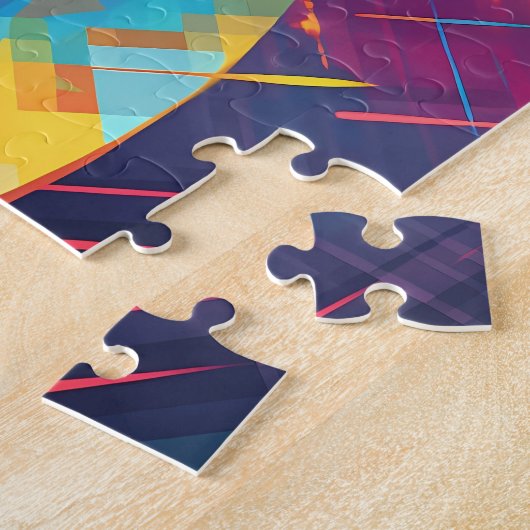 Farbenfrohe Dackel Kunst Puzzle (Seite)