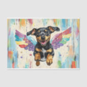 Farbenfrohe Dackel mit Wings AV2 Decoupage Seidenpapier (Vorderseite)