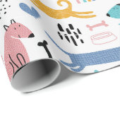 Farbenfrohe Dackelfreunde Geschenkpapier (Rolleneckpunkt)