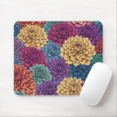 Farbenfrohe Dahlien-Blumenmuster Mousepad (Mit Mouse)