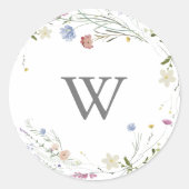 Farbenfrohe Dainty Monogram Wedding Umschlag Aufkl Runder Aufkleber (Vorderseite)