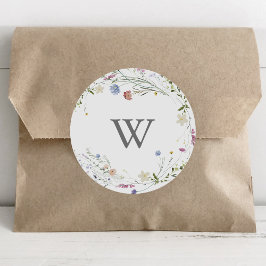 Farbenfrohe Dainty Monogram Wedding Umschlag Aufkl Runder Aufkleber