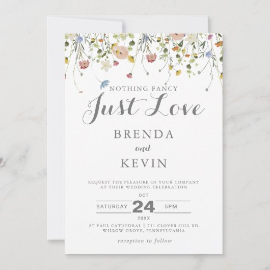 Farbenfrohe Dainty Nichts Extravagant nur Liebe Ho Einladung (Rückseite)