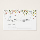 Farbenfrohe Dainty Wild Baby Name Suggestions Card (Vorderseite)