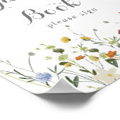 Farbenfrohe Dainty Wild Blume Gästebuchsignatur Poster (Ecke)