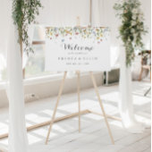 Farbenfrohe Dainty Wild Blume Hochzeit Begrüßungsz Poster