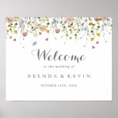 Farbenfrohe Dainty Wild Blume Hochzeit Begrüßungsz Poster (Vorne)