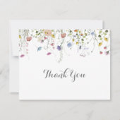 Farbenfrohe Dainty Wild Blume Hochzeit Dankeskarte (Vorderseite)