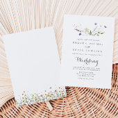 Farbenfrohe Dainty Wild Blume Hochzeit Einladung