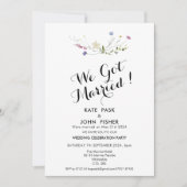 Farbenfrohe Dainty Wild Blume Hochzeit Einladung (Vorderseite)