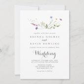 Farbenfrohe Dainty Wild Blume Hochzeit Einladung (Vorderseite)