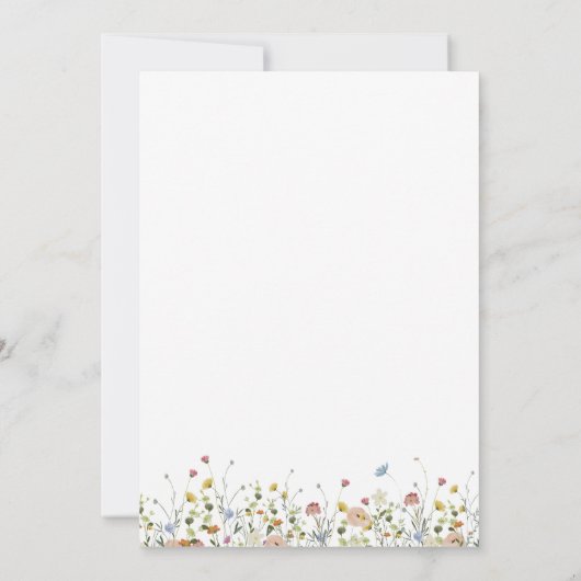 Farbenfrohe Dainty Wild Blume Hochzeit Einladung (Rückseite)