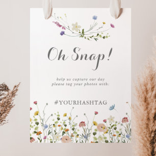 Farbenfrohe Dainty Wild Blume Hochzeit Oh Snap Poster