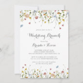 Farbenfrohe Dainty Wild Blume Hochzeitsbrunch Einladung (Vorderseite)