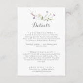 Farbenfrohe Dainty Wild Blume Hochzeitsdetails Begleitkarte (Vorderseite)