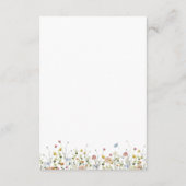 Farbenfrohe Dainty Wild Blume Hochzeitsdetails Begleitkarte (Rückseite)