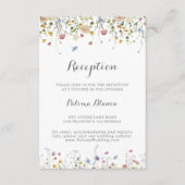 Farbenfrohe Dainty Wild Blume Hochzeitsempfang Begleitkarte (Vorderseite)