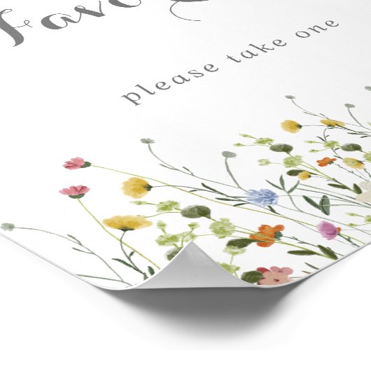 Farbenfrohe Dainty Wild Blume Kalligraphie-Favorit Poster (Ecke)