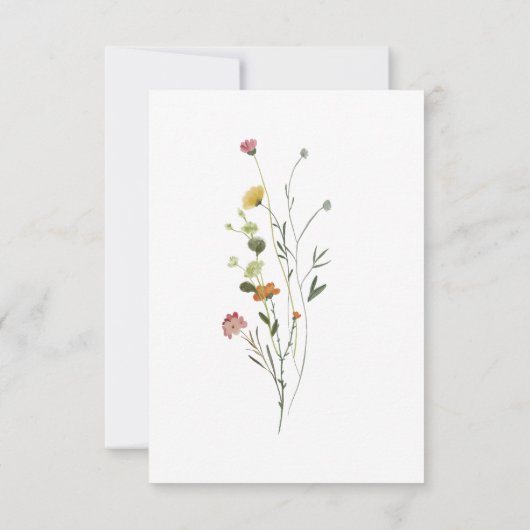 Farbenfrohe Dainty Wild Blume Menü UAWG RSVP Karte (Rückseite)