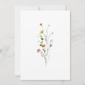 Farbenfrohe Dainty Wild Blume Monogram Wedding Einladung (Rückseite)