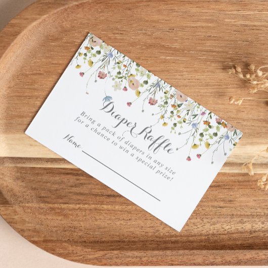 Farbenfrohe Dainty Wild Blume Windelruder Ticket Begleitkarte