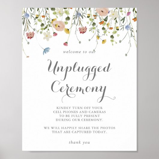 Farbenfrohe Dainty Wild Blume - Zeremonie abgestec Poster (Vorne)