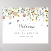 Farbenfrohe Dainty Wild Engagement Party Willkomme Poster (Vorne)