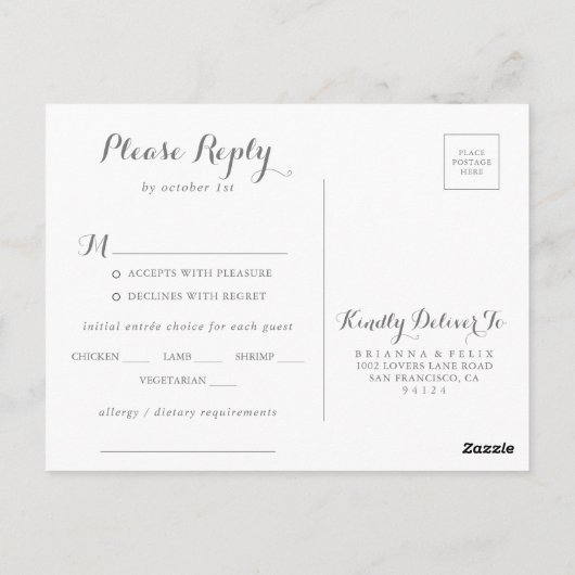 Farbenfrohe Dainty Wild Menüauswahl UAWG Postkarte (Rückseite)