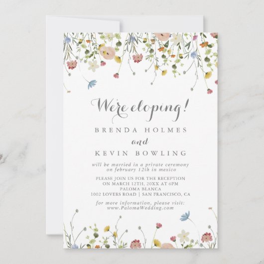 Farbenfrohe Dainty Wilde Blume Entdeckungsreise Em Einladung (Vorderseite)