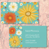 Farbenfrohe Daisies aquamarin Blue Visitenkarte