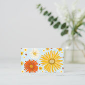 Farbenfrohe Daisies Soft Blue Visitenkarte (Stehend Vorderseite)