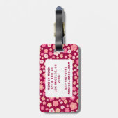 Farbenfrohe Daisis Muster Niedlich fett rosa CUSTO Gepäckanhänger (Rückseite vertikal)