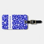 Farbenfrohe Daisis Muster Niedlichen fett blauer C Gepäckanhänger (Vorderseite horizontal)