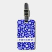 Farbenfrohe Daisis Muster Niedlichen fett blauer C Gepäckanhänger (Vorderseite vertikal)