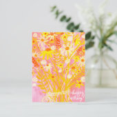 farbenfrohe Daisy Bouquet Herbst farbenfroh Geburt Postkarte (Stehend Vorderseite)