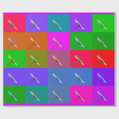 Farbenfrohe Daisy-Plätze, elegante Abstrakte Kunst Geschenkpapier (Flach)