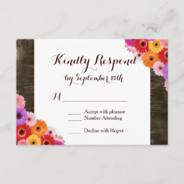 Farbenfrohe Daisy Rustic Barn Wood Wedding RSVP Ca