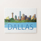 Farbenfrohe Dallas Skyline-Illustration Puzzle (Horizontal)