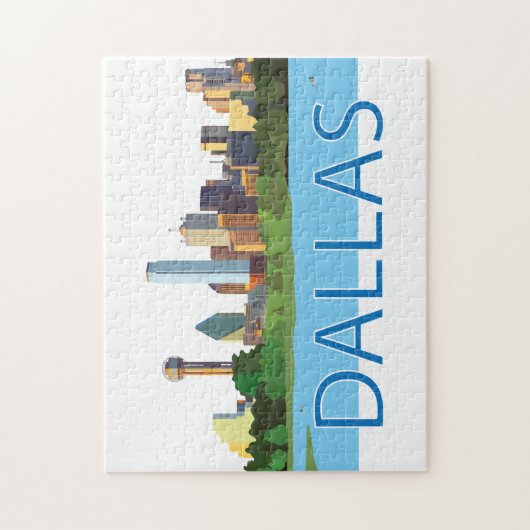 Farbenfrohe Dallas Skyline-Illustration Puzzle (Vertikal)