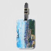 Farbenfrohe Dallas Texas Panorama Stadtsicht Gepäckanhänger (Vorderseite Vertikal)