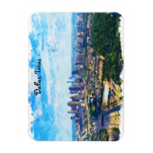 Farbenfrohe Dallas Texas Panorama Stadtsicht Magnet (Vertikal)